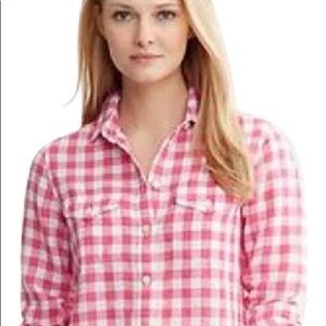 Pink linen and cotton button down